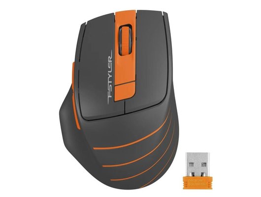 Мышь беспроводная A4 Fstyler FG30 серый/оранжевый оптическая (2000dpi) беспроводная USB (6but) (Быт)